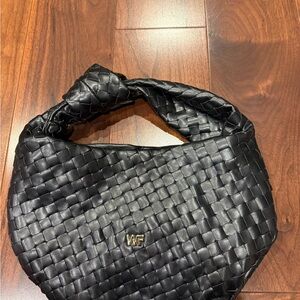White Fox Boutique Black Woven Shoulder Bag